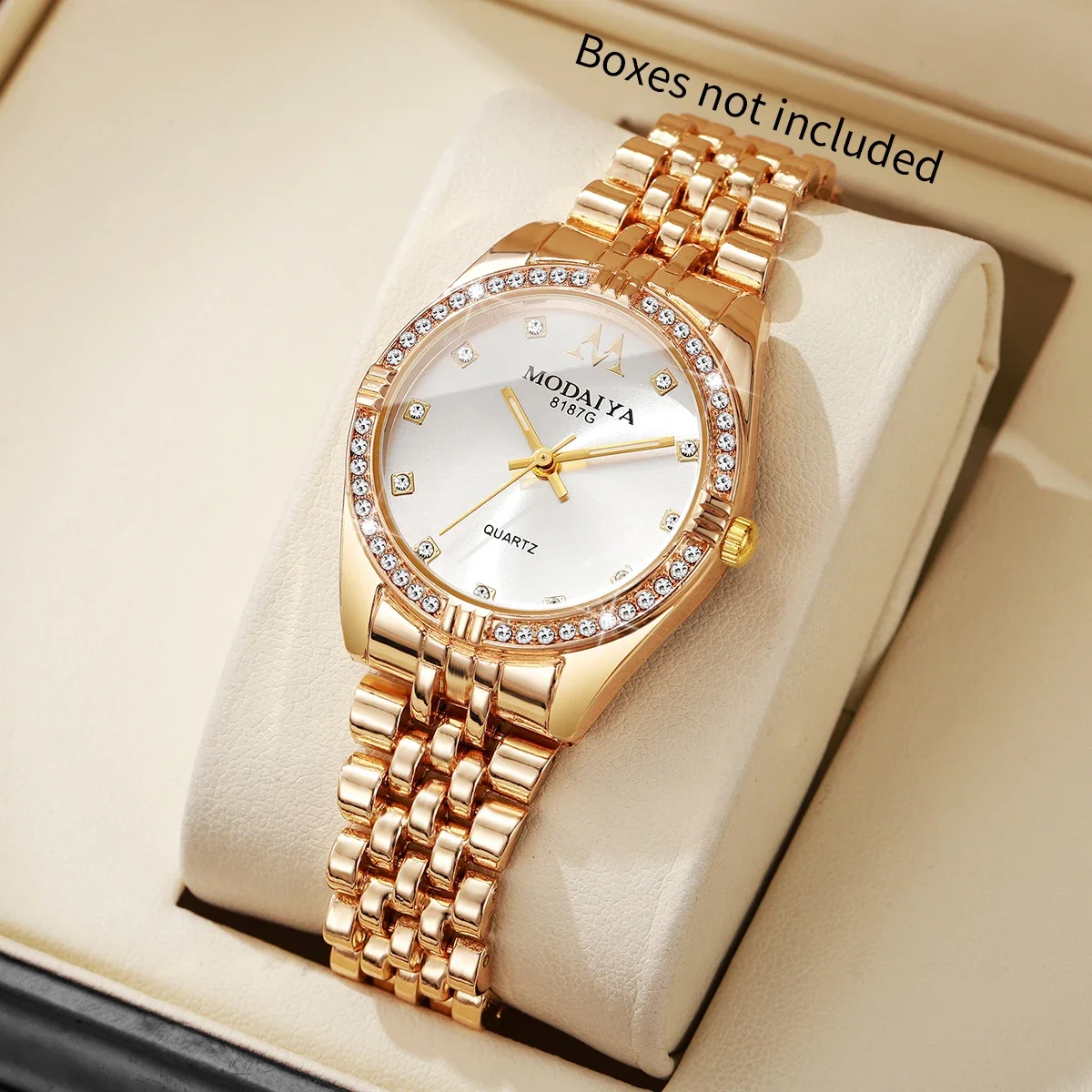 Classic Women's Quartz Watch Collection, 6 Styles with Crystal Bezel, Fashion Accessory Set