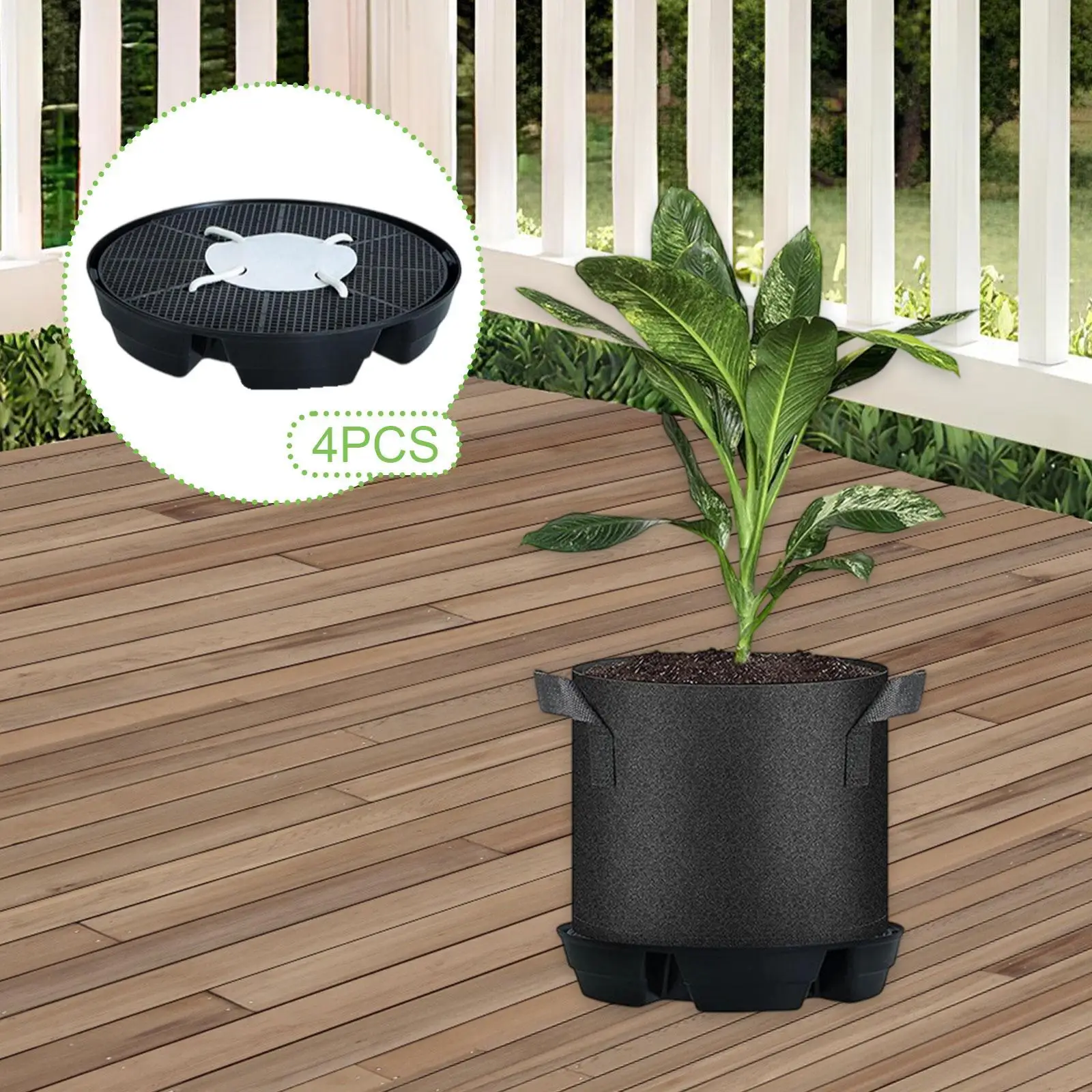 

4x Self Watering Elevated Auto Irrigation Water Delivery System Dish Plant Saucer Saucer Drip Water Catcher Tray for Grow Bags