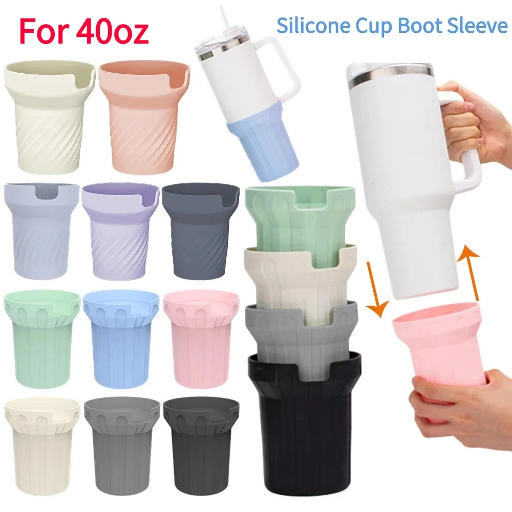 Outdoor Camping Water Cup Boot Sleeve for Stanley Quencher Adventure Tumbler 40oz Silicone Water Bottle Bottom Sleeve Cover