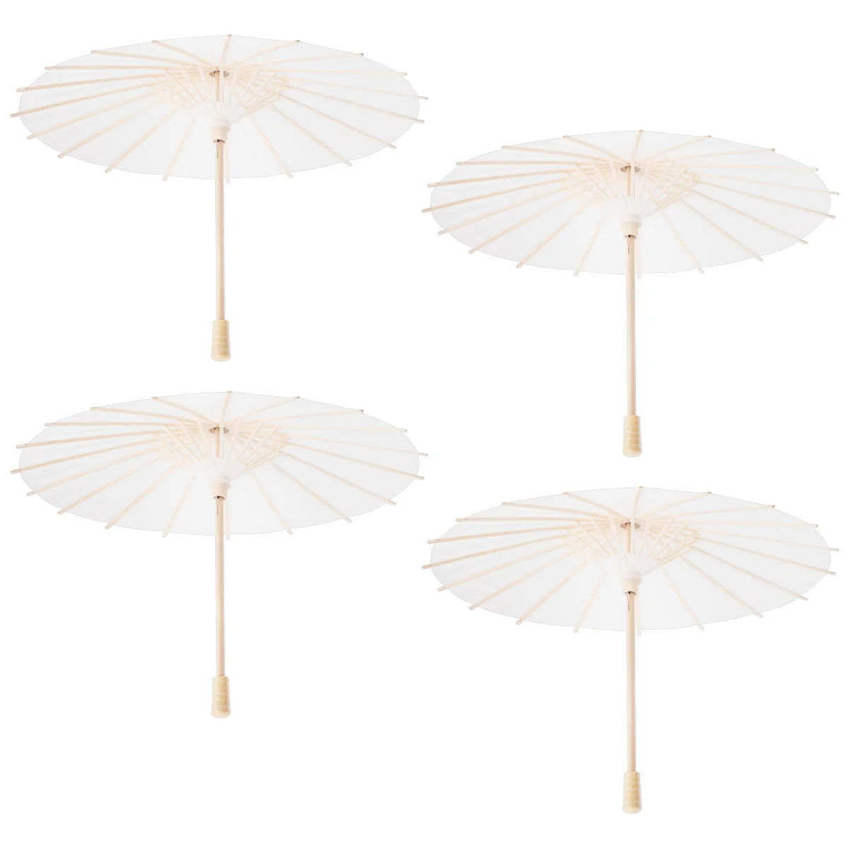 Chinese Japanese Paper Umbrella White Paper Parasol Umbrella Wedding Decoration Diameter 30cm Random Umbrella Handle Style