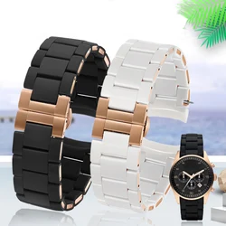 Watch Strap For Armani AR5920 AR5919 AR5859 AR5867 Wristband Binge Rubber Clad Steel Men's And Women's Watchband 20mm 23mm