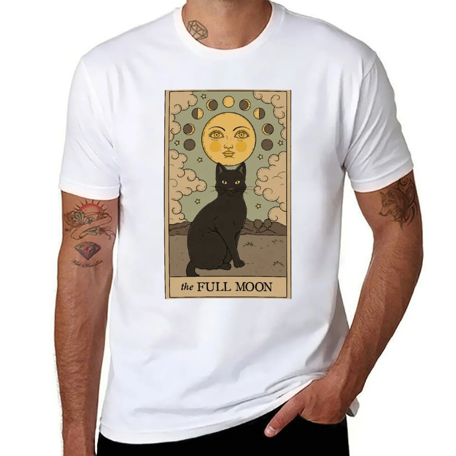 

The Full Moon Cat T-Shirt t shirts with prints t shirt man cotton t shirts designer T-Shirt