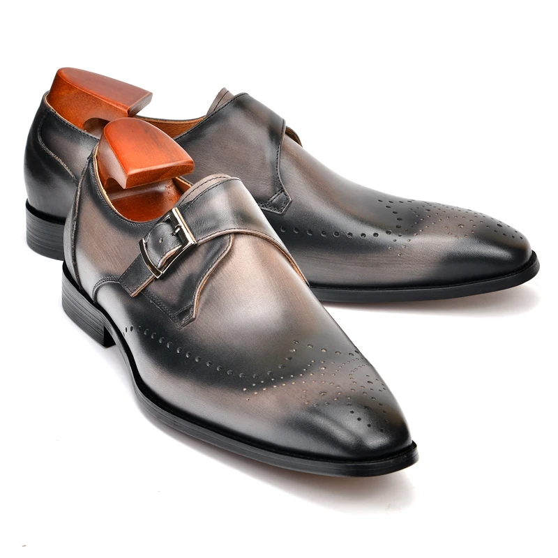 

Real Leather Office Shoes for Men, Vintage Design, Oxford Men Dress Shoes, Carved, Handmade, Formal Business, Full Grain