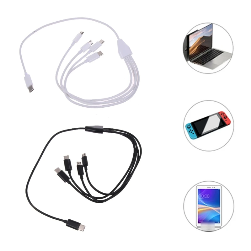 Câble chargement USB C vers Multi 4 en 1 USB C vers Micro USB + Type C Universel