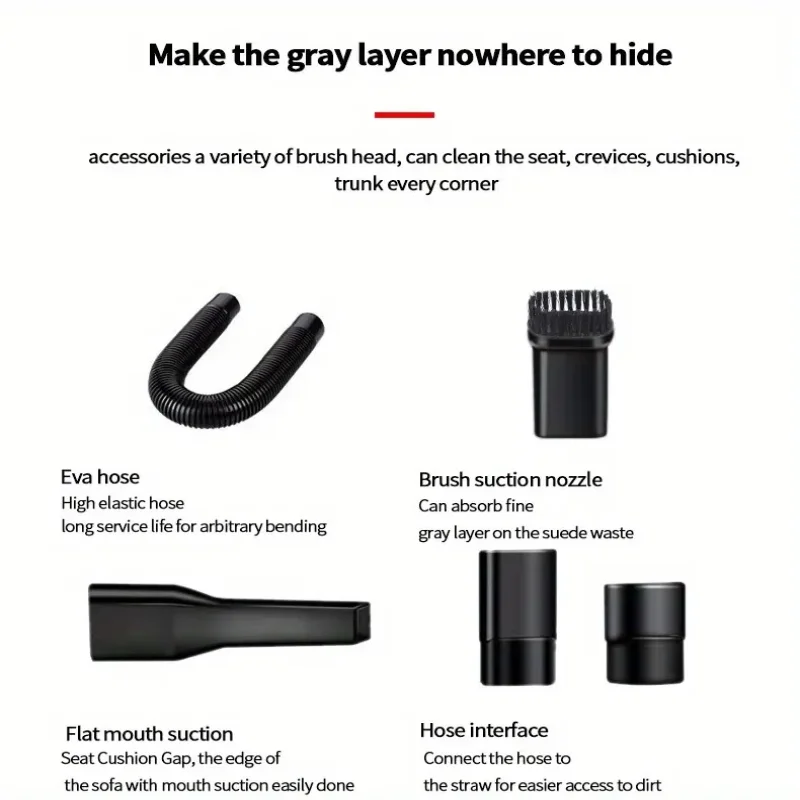 Powerful 12V Portable Car Vacuum Cleaner with Wet/Dry Function, Strong Suction for Cars, Homes, RVs - Lightweight, Durable Desig