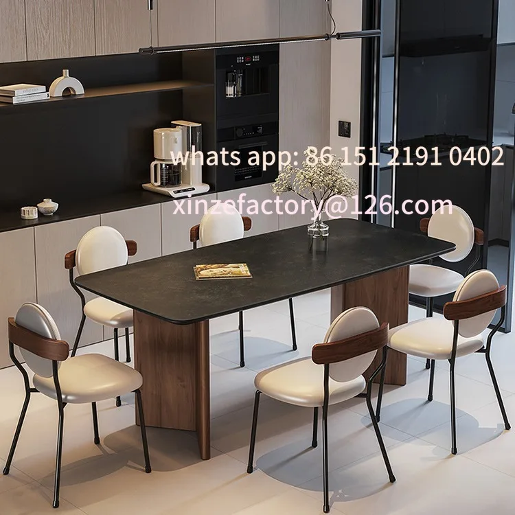 Customizable French Vintage Walnut Slate Dining Table