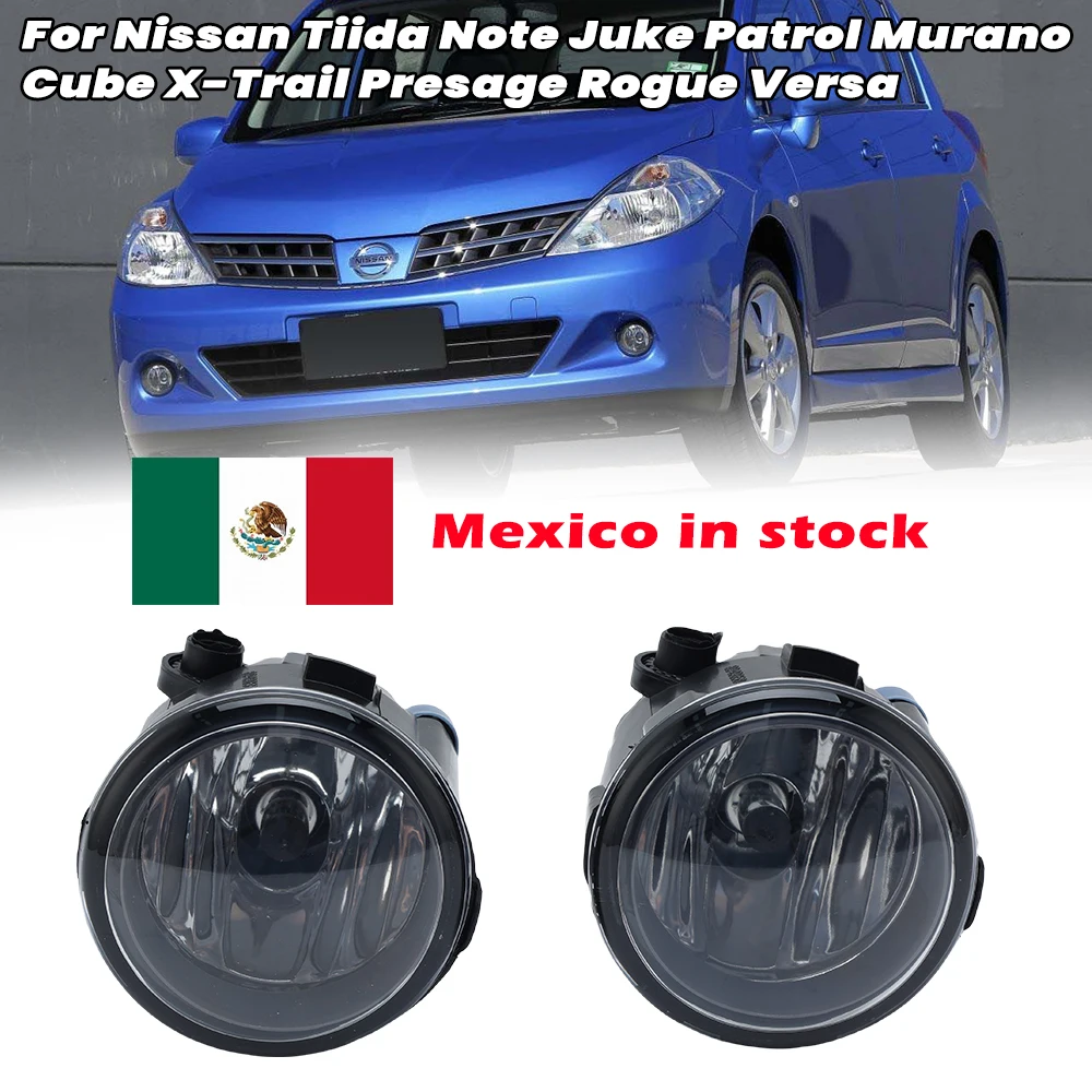 

Fog Light Assembly For Nissan Tiida Note Juke Patrol Murano Cube X-Trail Presage Rogue Versa Halogen Lights 2pcs Car Accessories