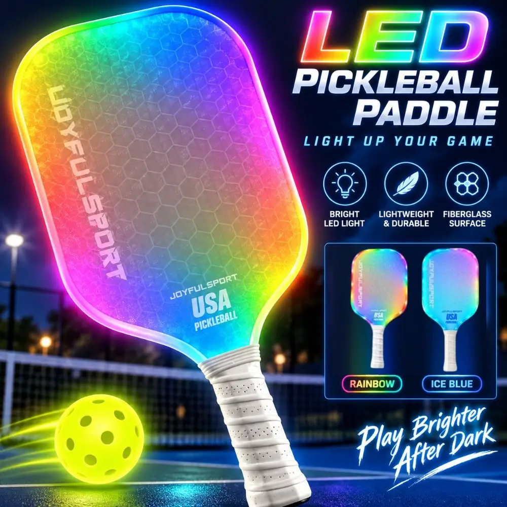 LED Lighting Pickleball Paddles Frosted Surface Carbon Fiber Pickleball Rackets Comfortable Lightweight Pickle Ball Paddle