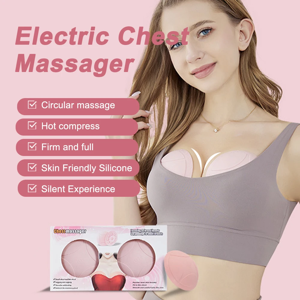 

Silicone Breast Massager Chest Enlargement Massager Massage Bra Lifting Wireless Chest Massage for Women Prevent Breast Sagging