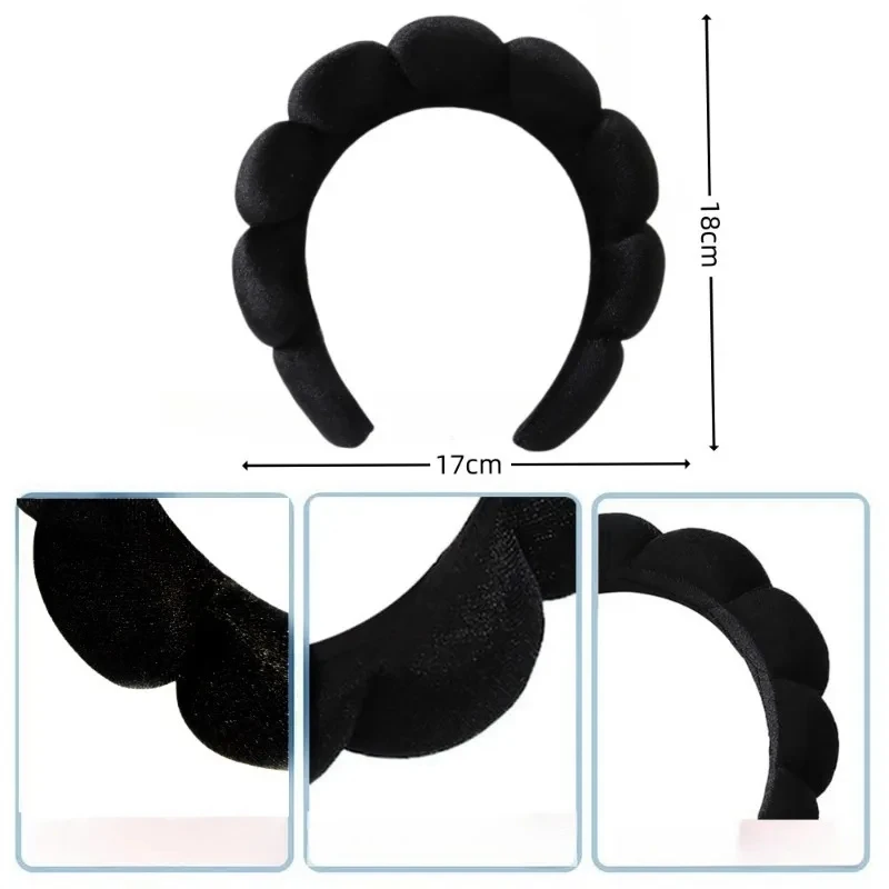 3Pcs Stylish Washing Headband Set Wristbands Scrunchies Spa Bubble Headband for Washing Face Makeup Shower Skincare