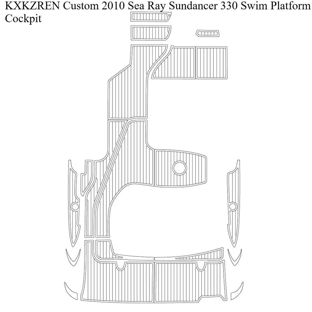 

KXKZREN Custom 2010 Sea Ray Sundancer 330 Swim Platform Cockpit Non Slip EVA Foam Deck Sheet Mat Self-adhesive Boat Floor Pad