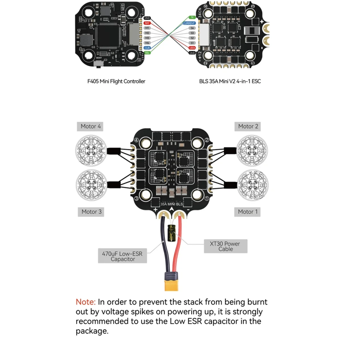 For F405 Mini BLS 35A 20X20 Stack Board 4-In-1 ESC Board Wireless Betaflight Configuration Drone Stack