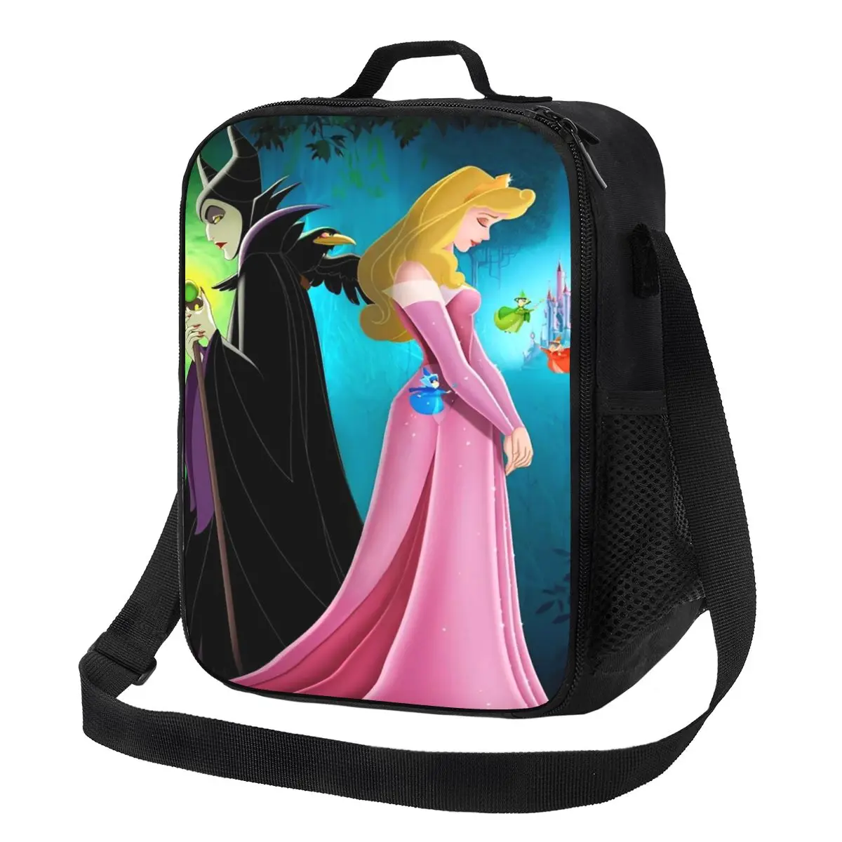 

Custom Maleficent Princess Aurora Insulated Lunch Bag for School Office Portable Cooler Thermal Bento Box Women Children