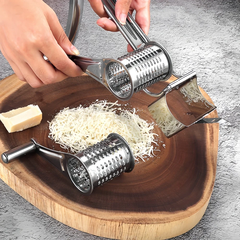 Stainless Steel Cheese Grater Hand Cranked Multifunctional Vegetable Chocolate Carrot Nut Slicer Fast Efficient Kitchen Tools