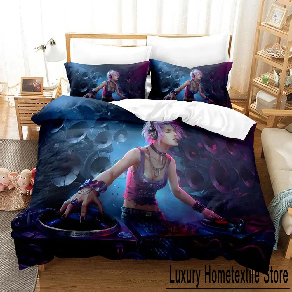 

3D Music DJ Rock Bedding Set Single Twin Full Queen King Size Bed Set Adult Kid Bedroom Duvet cover Sets Anime parure de lit Bed