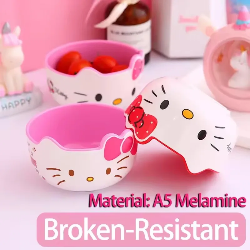 مرحبا كيتي السلطانية الكرتون لطيف أطباق الحساء مكافحة الإفلات أدوات المائدة المطبخ اكسسوارات الإبداع أدوات المائدة وعاء المعكرونة الفورية #6