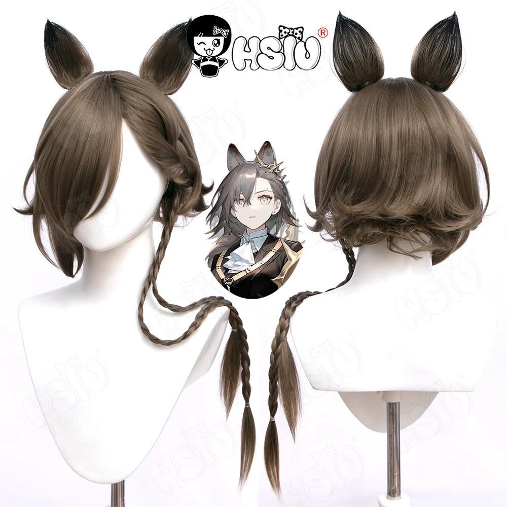 Lavinia Falcone Cosplay Wig Game Arknights Cosplay Wig HSIU 70CM gray brown Braids Long Hair Synthetic Wig+Wig cap Arknights Wig