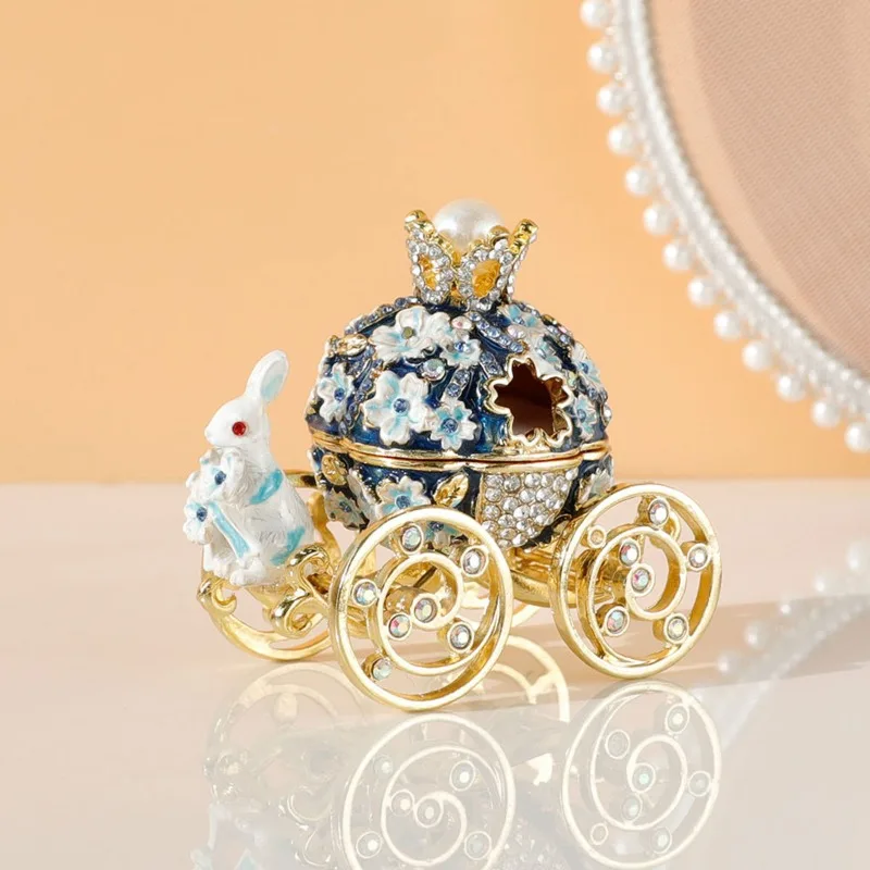 

Pumpkin Cart Jewelry Box Princess Carriage Cherry Blossom Rabbit Carriage Proposal Ring Box Jewelry Storage Box Wedding Gift
