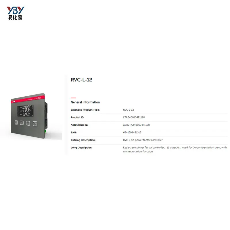 Low-Cost RVC-L-12 2TAZ460104R1120 Power Factor Controller for Electrical Engineering