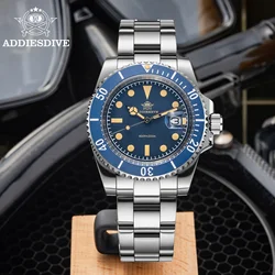 ADDIESDIVE New Quartz Watch Men Diving 200m Swim AR Coating Retro C3 Luminous 316L Stainless Steel Ceramic Bezel Men's Watch