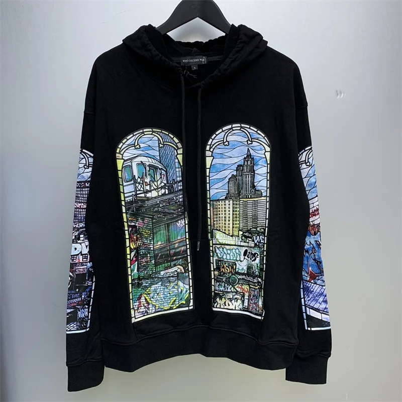 

Luxury 2024ss WHO DECIDES WAR High Quality Cotton Oversized Hoodies For Men And Women