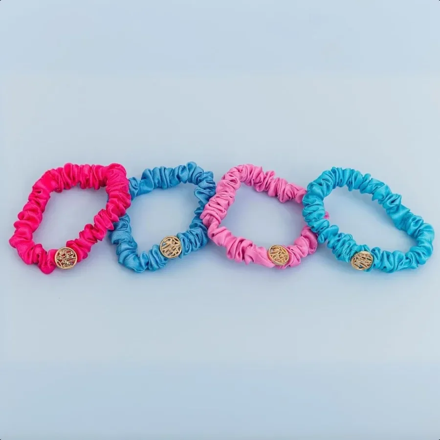 Set di elastici in raso da 4 pezzi per donne e ragazze, graziosi mini elastici per capelli, solidi assortiti