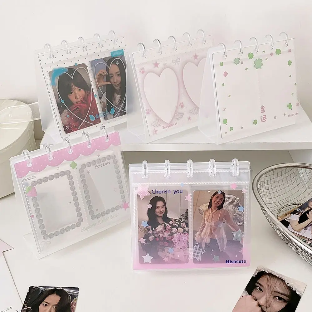 New Mushroom Hole Photocards Holder 3 Inch Loose Leaf Idol Card Collection Binder Vertical Transparent Bill Storage Booklet
