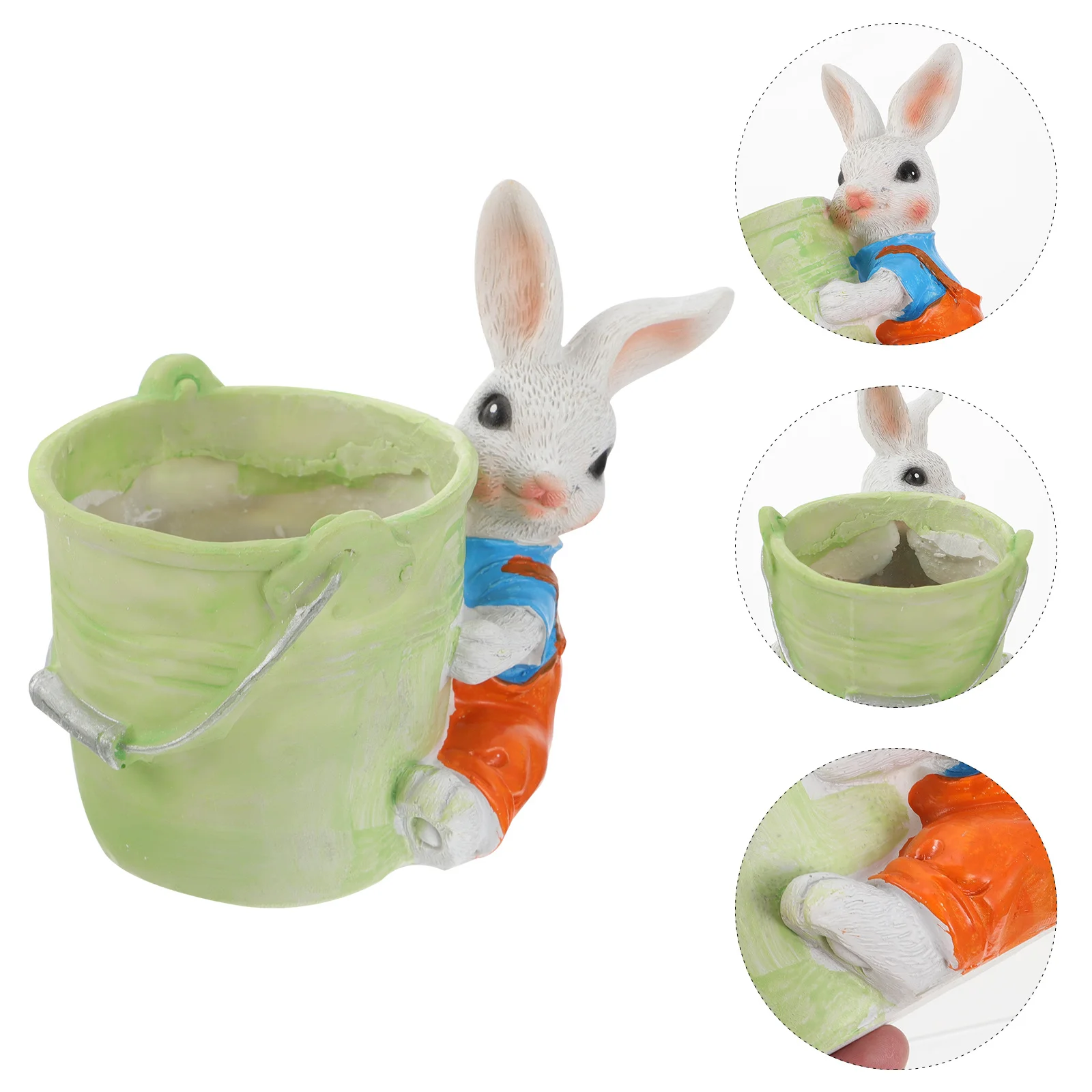 

1Pcs Vintage Rabbit Shaped Flowerpot Creative Resin Planter for Succulents Balcony Garden Decor Flowerpot Gardening Flower Pot