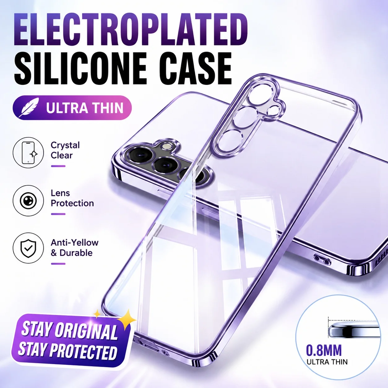 Handyhüllen für Samsung Galaxy A57 A37 A27 A17 A18 A56 A36 A26 A16 A55 A35 A25 A15 A05S A54 A34 A24 A14 A13 5G 4G Galvanisierte Hüllen
