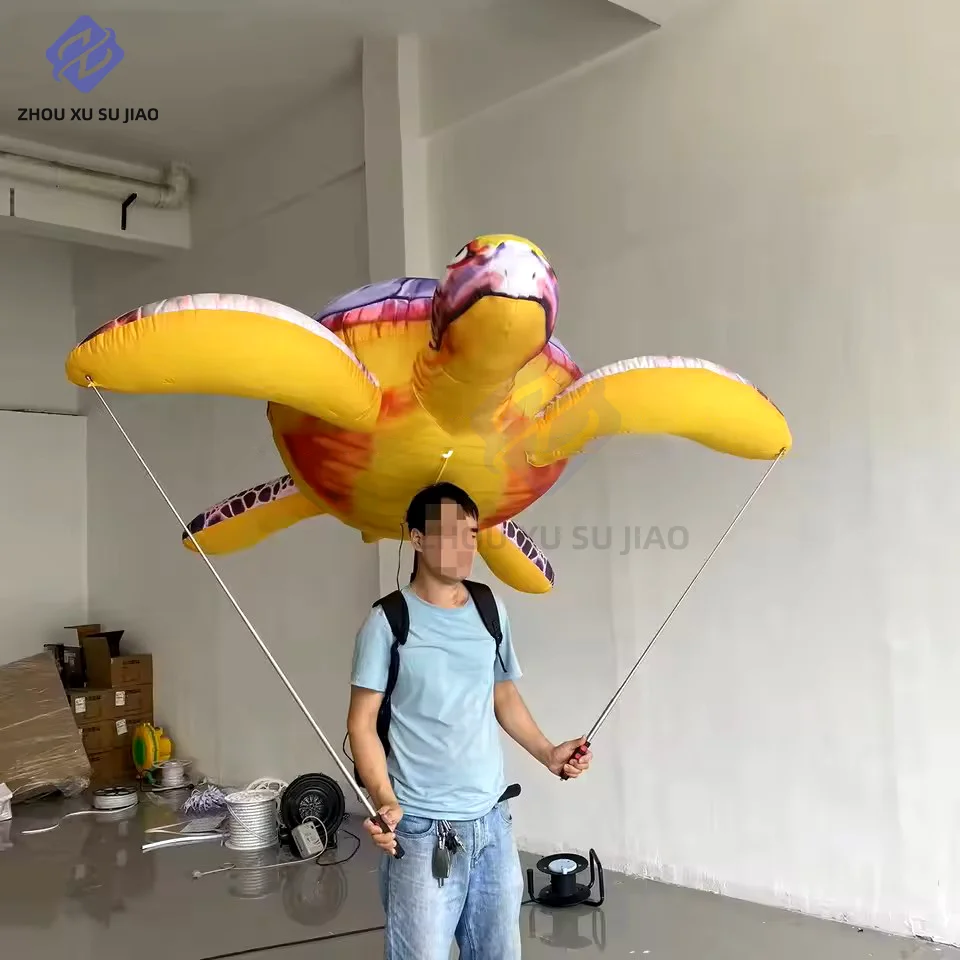 เต่าเป่าลมยักษ์ สัตว์ทะเลพร้อมไฟ LED สีขาว ชุดแสดงงานคาร์นิวัล งานเฉลิมฉลอง ของประกอบการแสดง กิจกรรมกลางแจ้ง