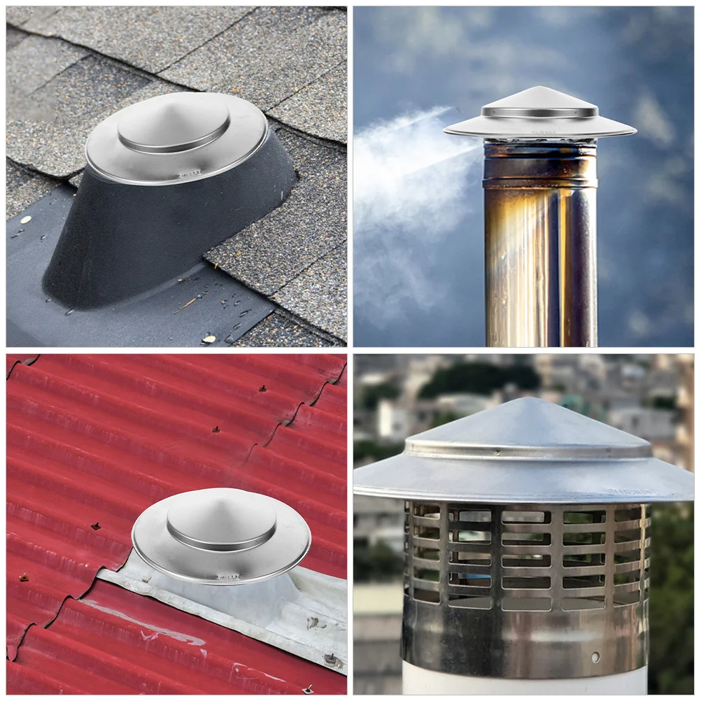Thick Durable Chimney Rain Cap Stainless Steel Roof Vent Cover Weatherproof Chimney Protector Cover Roof Vent Caps