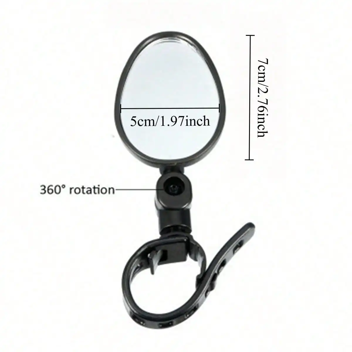 1pcs Rotating bicycle rearview mirror, large field of view mountain bike riding reflector
