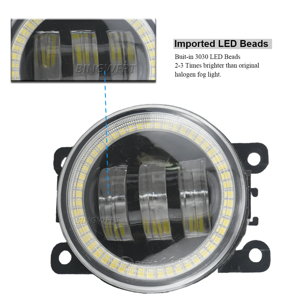 2PCS Car Fog Light LED Angel Eye DRL Daytime Running Lamp H11 For Suzuki SX4 (EY, GY) 2006 2007 2008 2009 2010 2011 2012 2013
