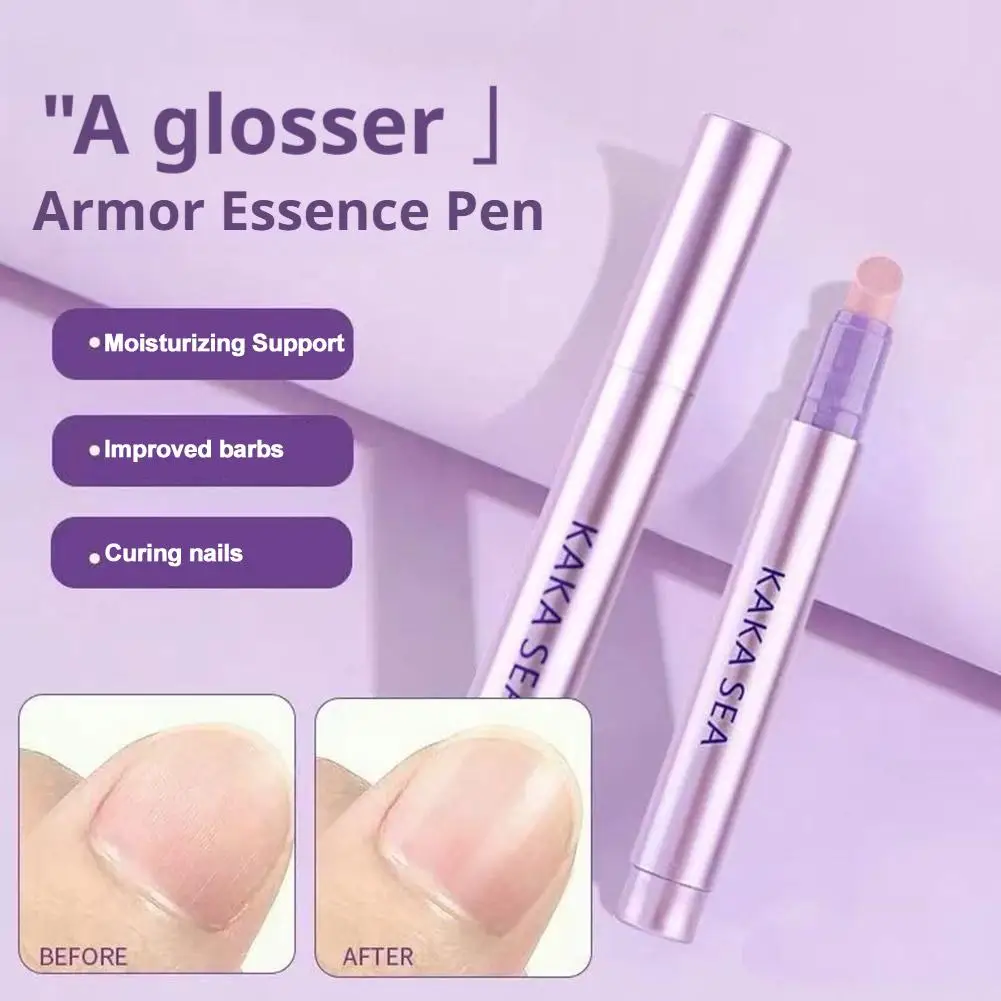 Penna per la cura delle unghie 3in1 Trattamento per cuticole Rinforzo per unghie Anti rottura Crespo per unghie sane Artificiale naturale portatile per O5S5