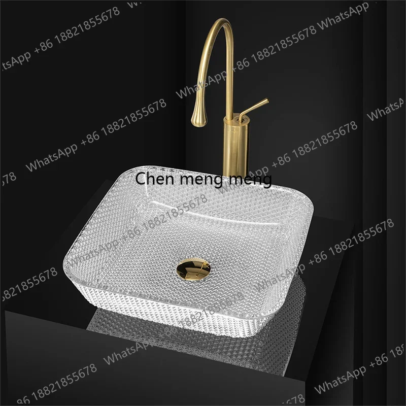 Discount Electroplating Bathroom Sinks Cylindrical Crystal Bathroom Washbasins Silver Wash Basin Bathroom Glass Wash Basin Kitch