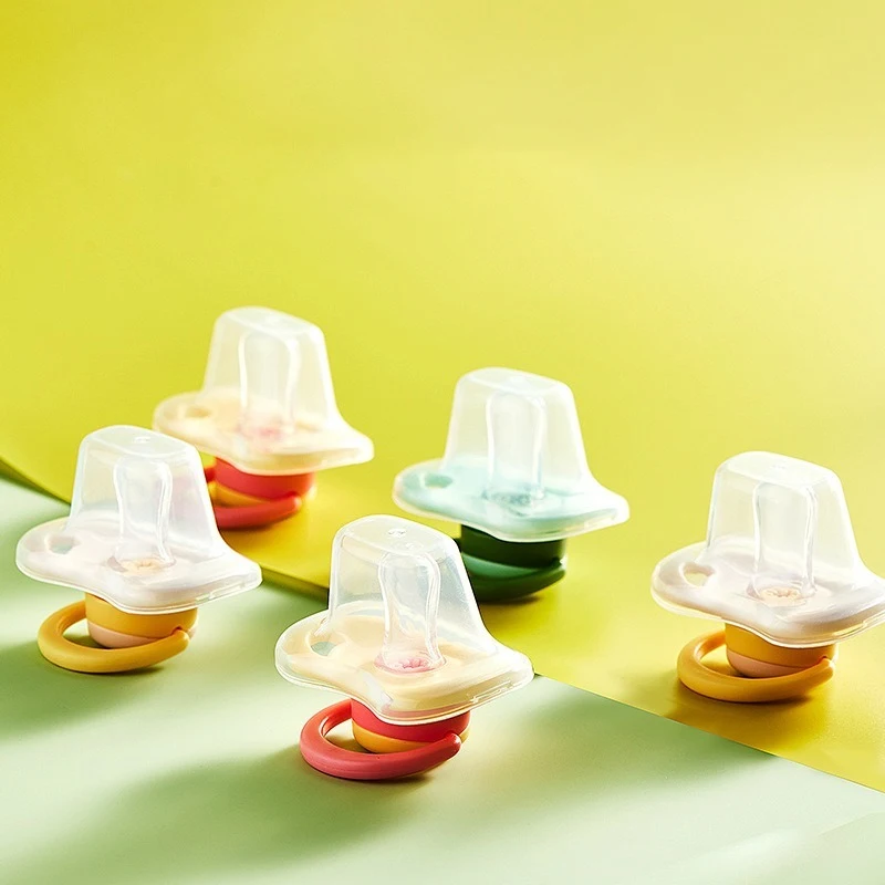 

Teething Chew Toy With Dust Cover Baby Silicone Pacifier