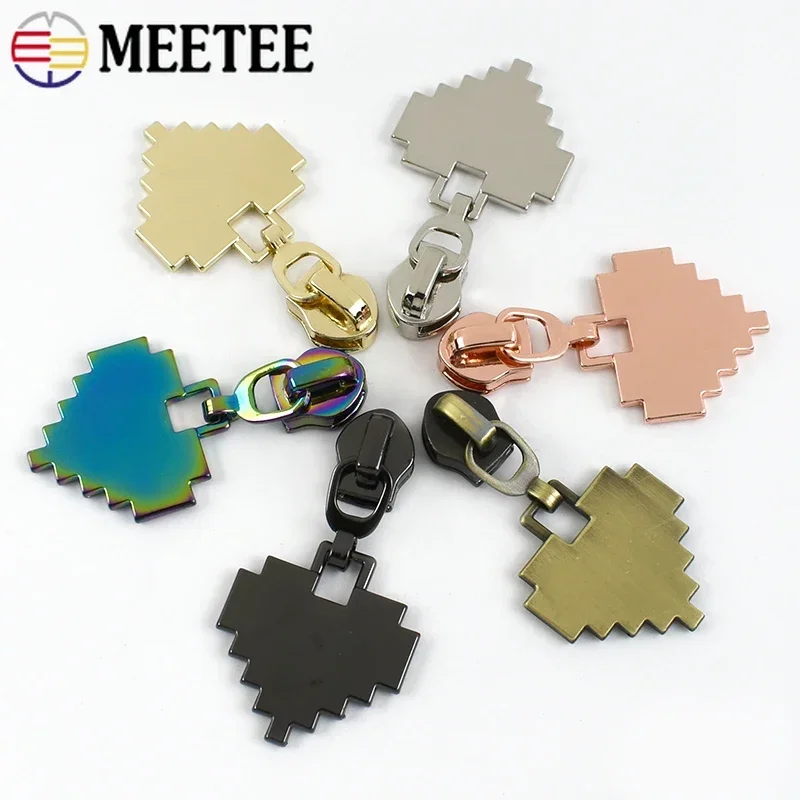 5/10/20Pcs 5# Meetee Zipper Sliders for Nylon Zippers Clothes Jacket Zip Puller Backpack Zips Head Repair Kit Sewing Accessories