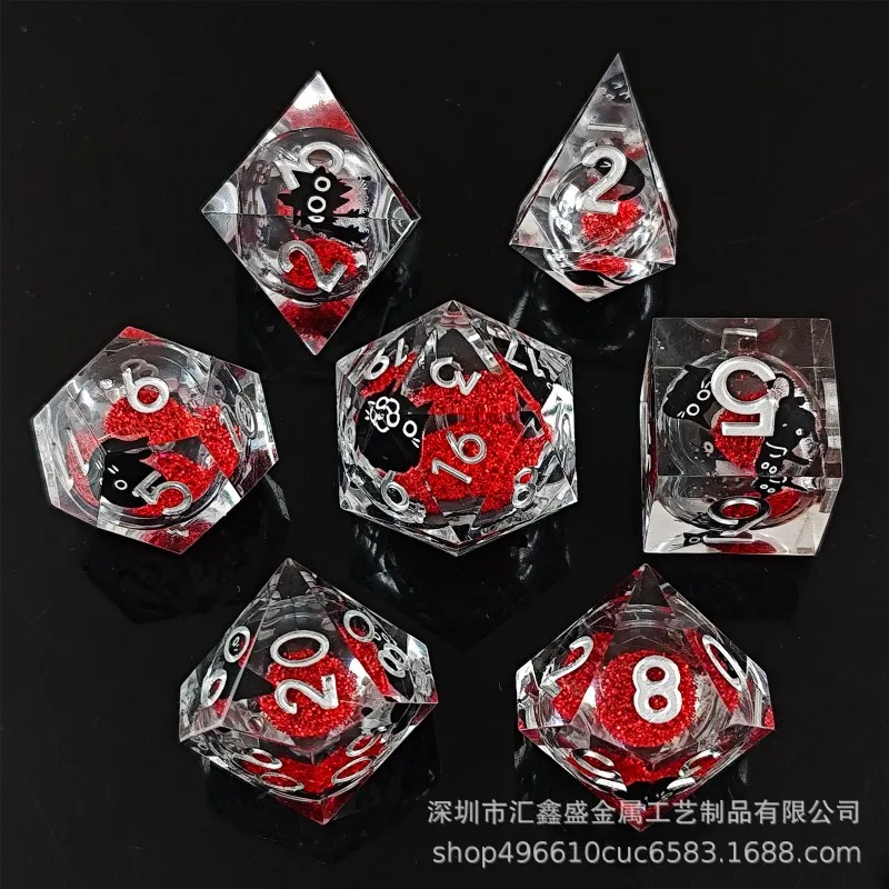 

7pc Dice Set Resin D6 Polyhedral Dice for DND RPG Cthulhu Role Playing Board Game Leisure Time Entertainment Team Game Dice