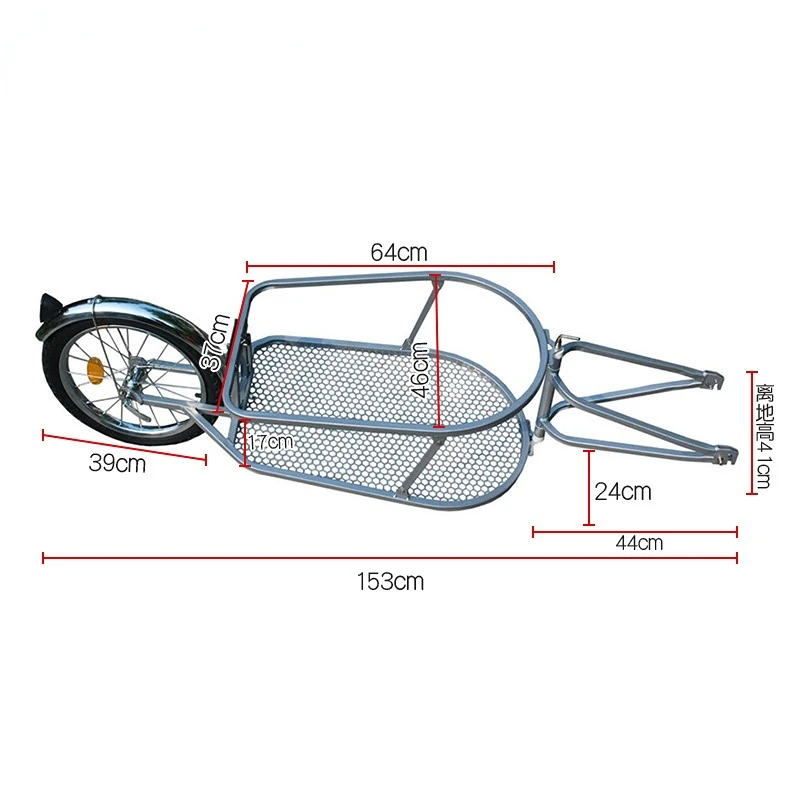 Imagem -05 - Bicicleta de Viagem ao ar Livre Reboque da Bagagem Única Roda Puxar para trás Compras Equitação Reboque com Bolsa Carga Carrinho de Mão do Animal Estimação