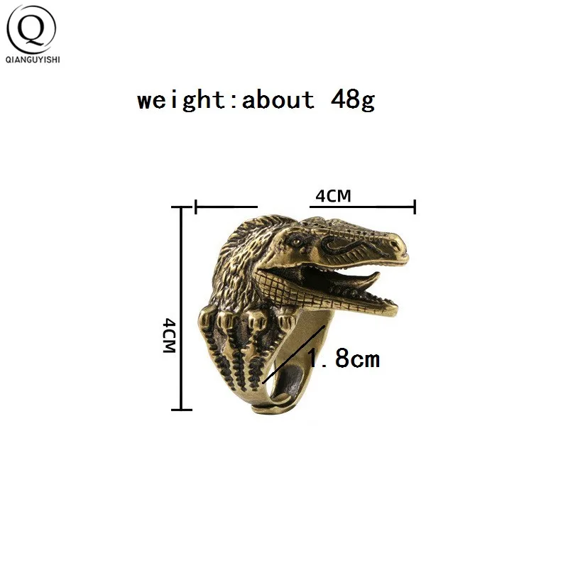 Brass Komodo dragon Ring Fashion Ring Party Jewelry Men\'s Adjustable Size Finger Ring Bands Copper Jewelry Animal Ring