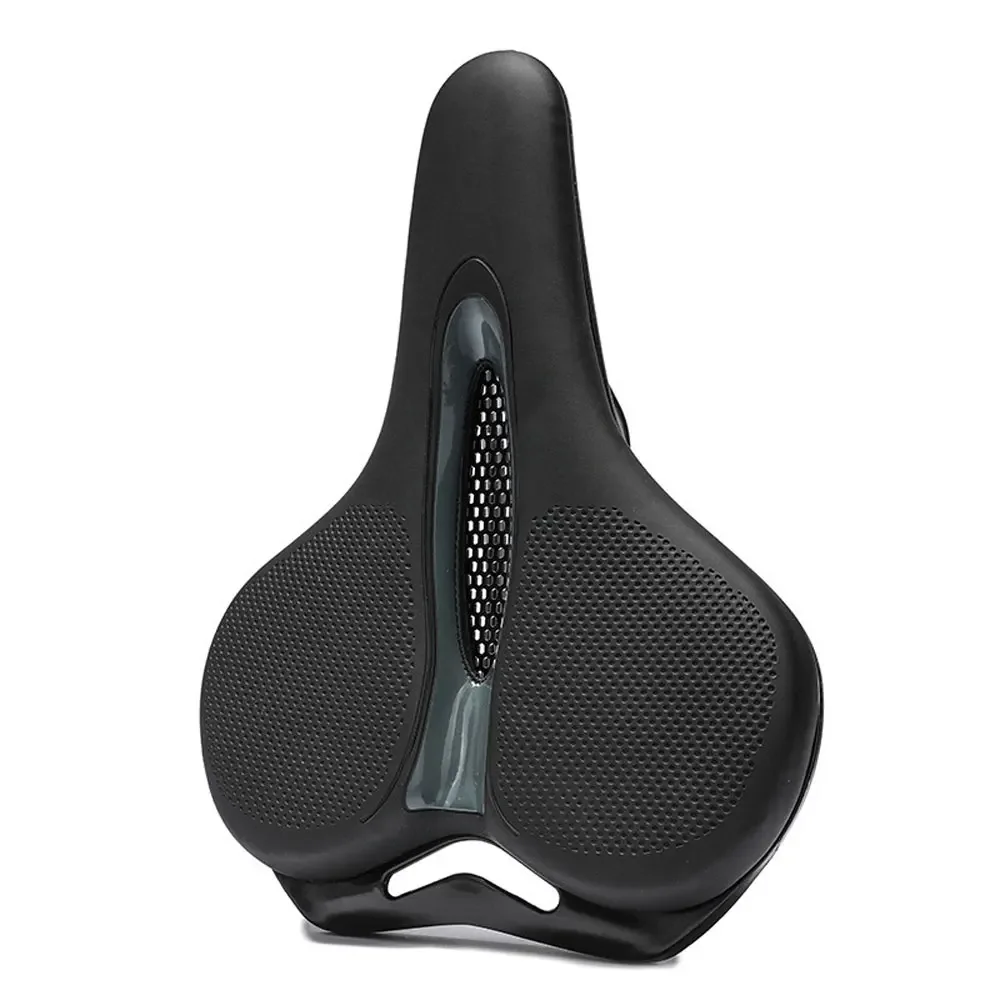 Bike Saddle Breathable Big Butt Cushion Leather Surface Seat Mountain Bicycle Shock Absorbing Hollow Cushion