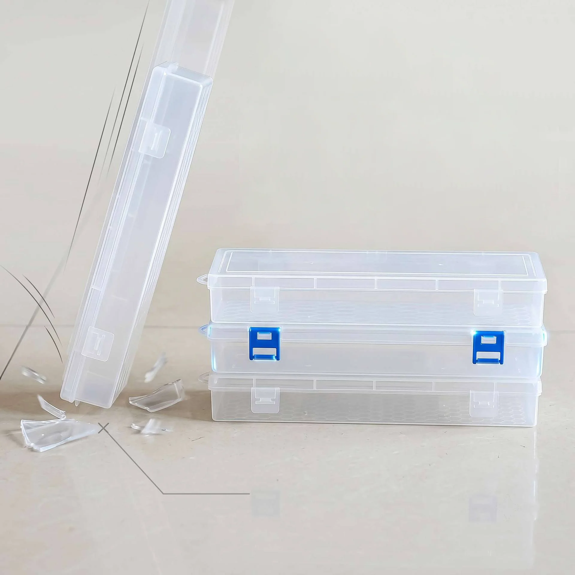 Large Translucent Plastic Paint Brush Storage Holders, Portable Drawing Tool Case for Home, Studio & Travel, Fits Long Paint