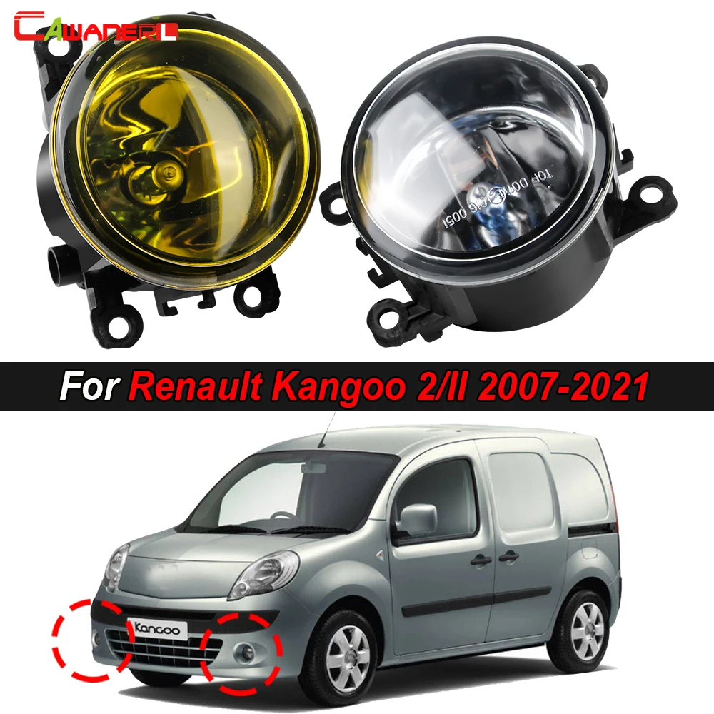 2X100W 55W conjunto de luz antiniebla de coche H11 lámpara LED halógena blanco amarillo para Renault Kangoo Grand Kangoo 2/II 2007-2021