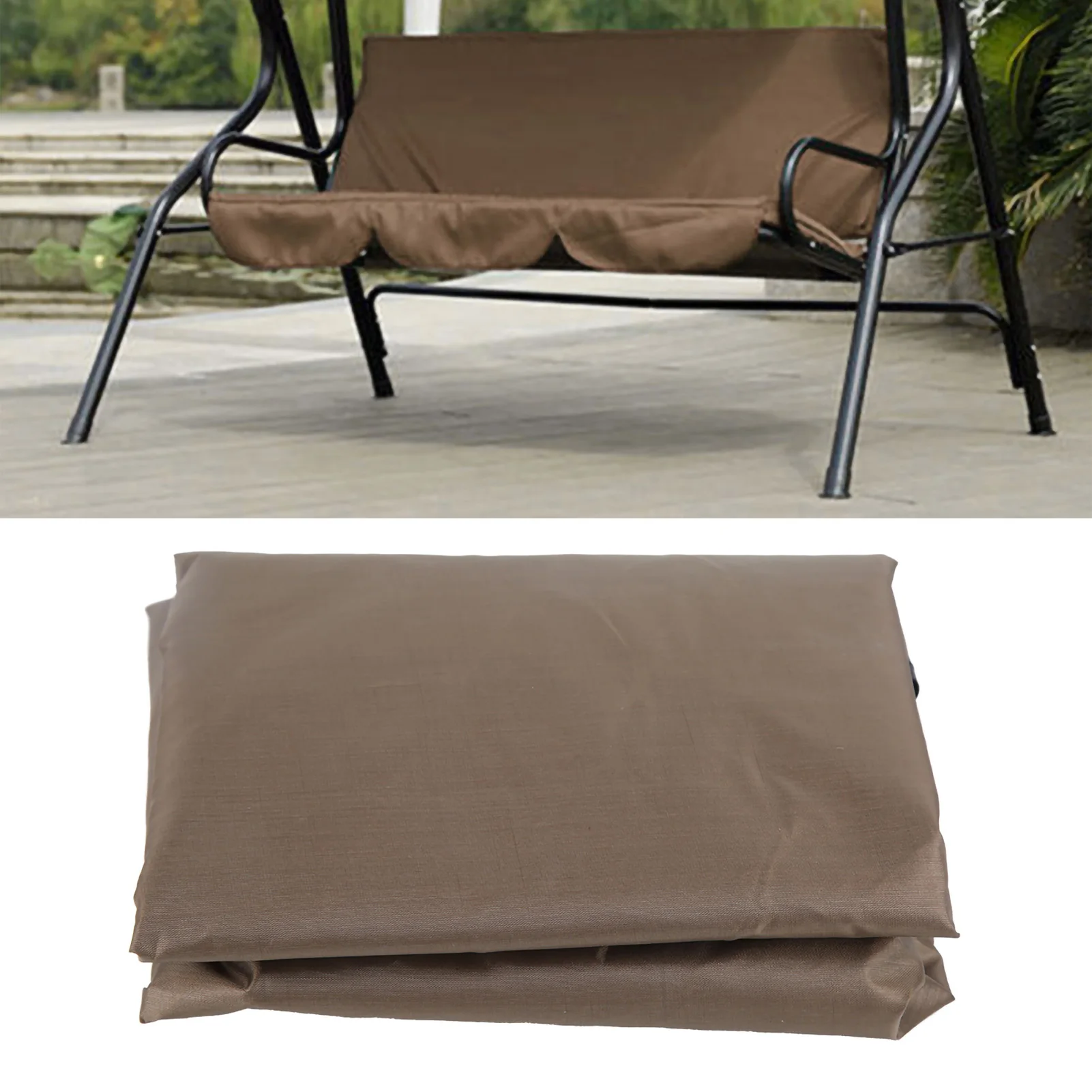 Garden Courtyard Outdoor Waterproof Polyester Taffeta Threeseater Swing Chair Hammock Seat Cushion Cover