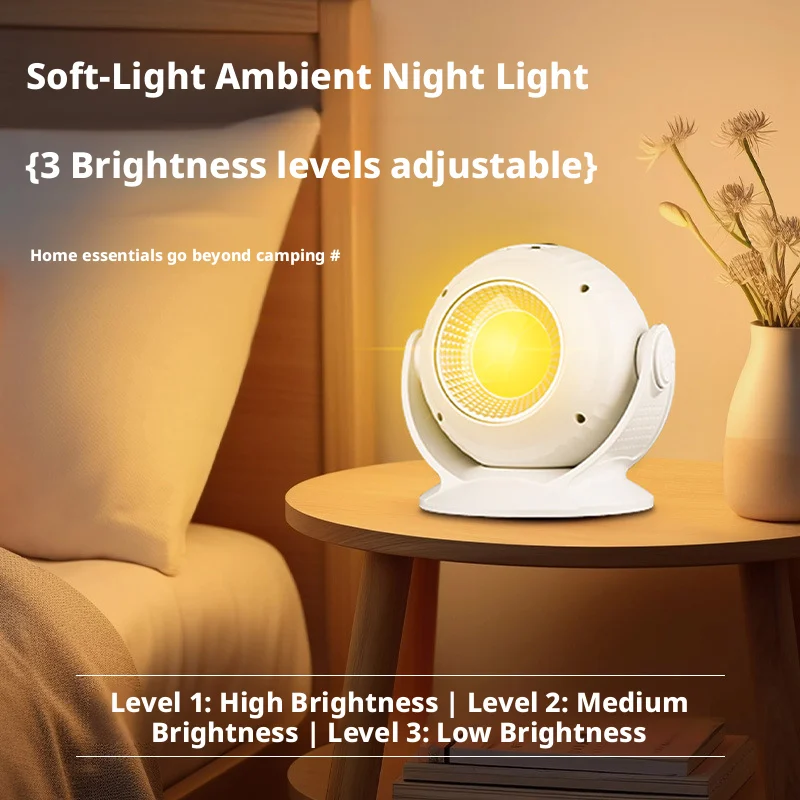 Outdoor Multifunctional Rechargeable Camping Lamp Starry Sky Moonlight Aurora Projector Atmosphere Lighting for Campsite Tent