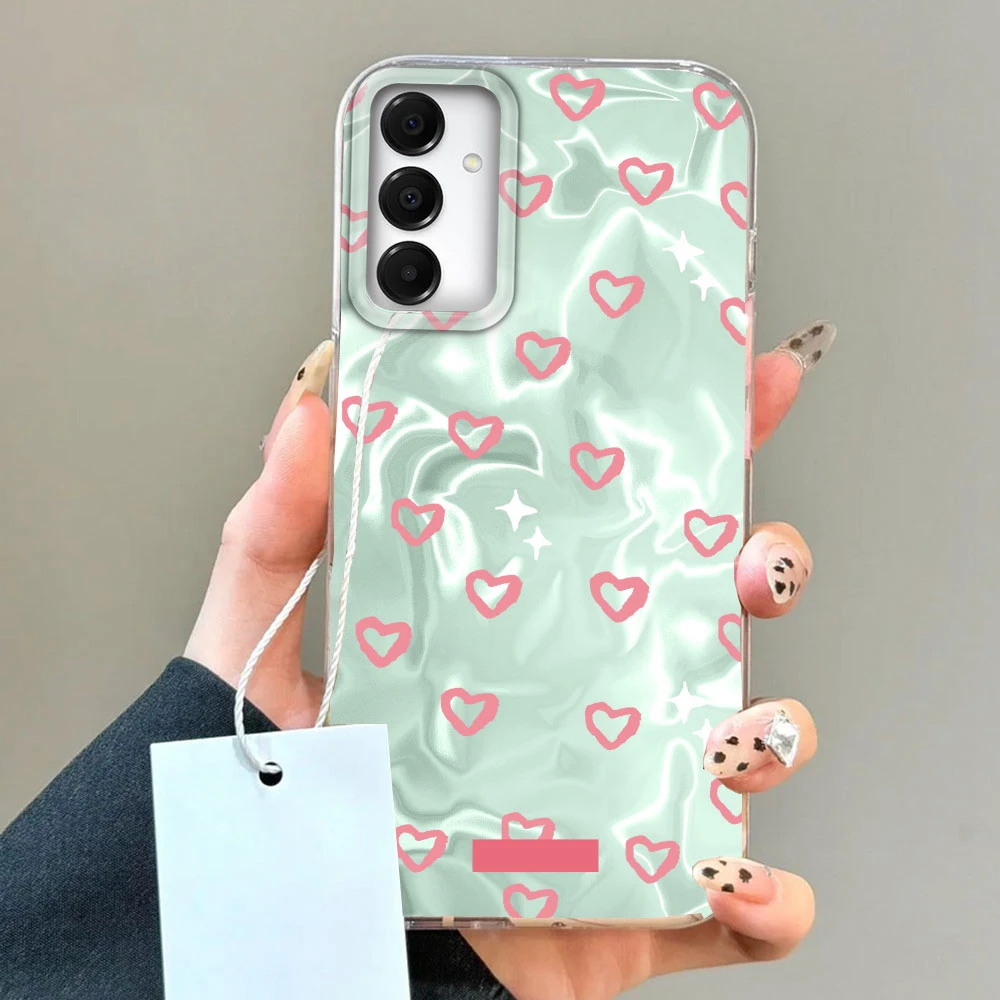 Pink Heart Love Women Girls Phone Case For Samsung Galaxy A55 A16 A07 A17 A26 A36 A56 A25 A35 A14 A34 A54 A15 A13 A32 A12 Cover