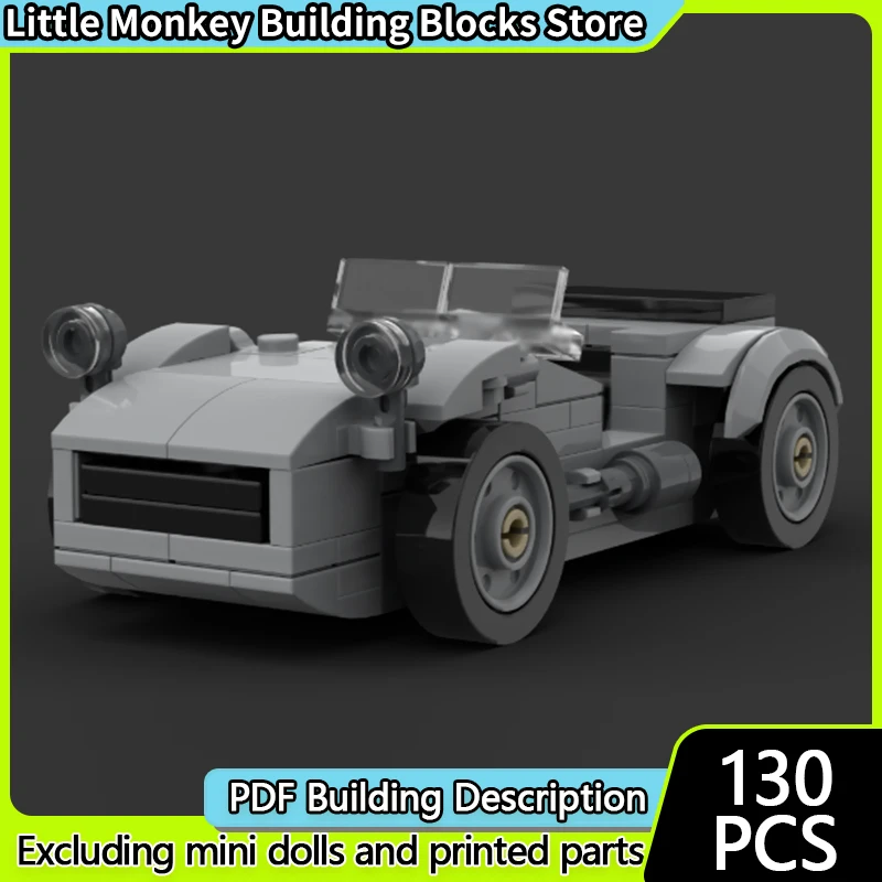 Speed Racing Car Model MOC Building Bricks Vintage Convertible Car Modular Technology Children Holiday Gifts Assemble Toys Suit