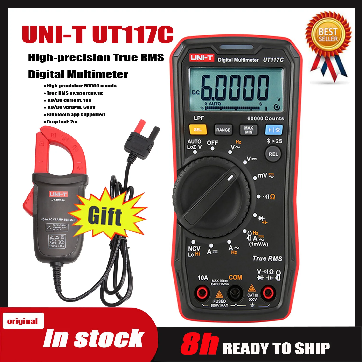 UNI-T UT117C High-precision True Effective Value Professional Multimeter AC/DC Multi-purpose Electrical Original Ohmmeter.