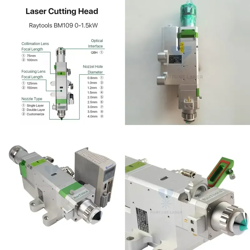 Fortune Laser Raytools BM109 BM110 Fiber Laser Cutting Head 0-1.5kW Auto Focusing for Carbon Steel Cutting Laser Equipment