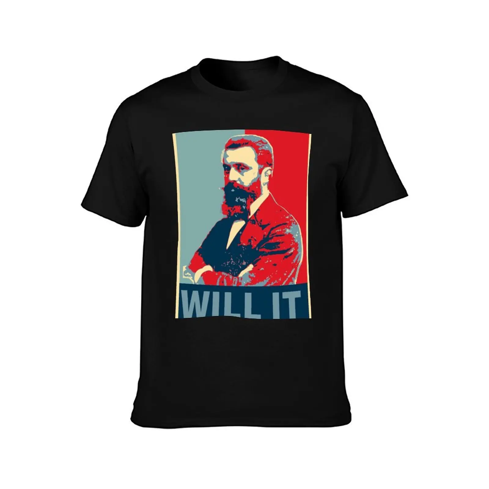 Theodore Herzl Hope Poster T-Shirt Plus Size Gym Sports T-Shirt